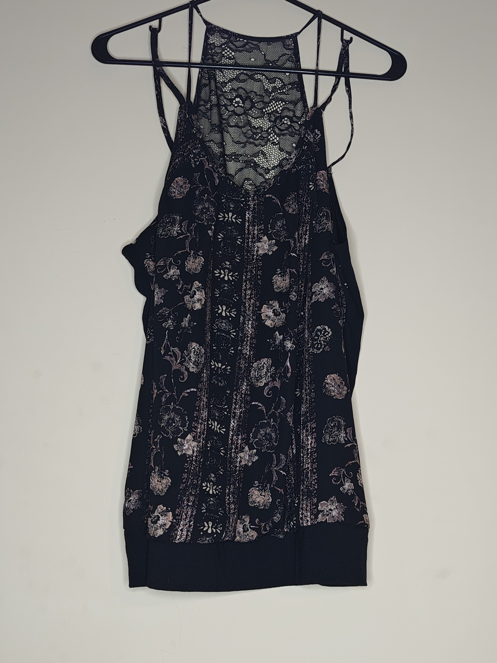 Maurices Lace-Back Floral Tank Top in Black with Accents 2